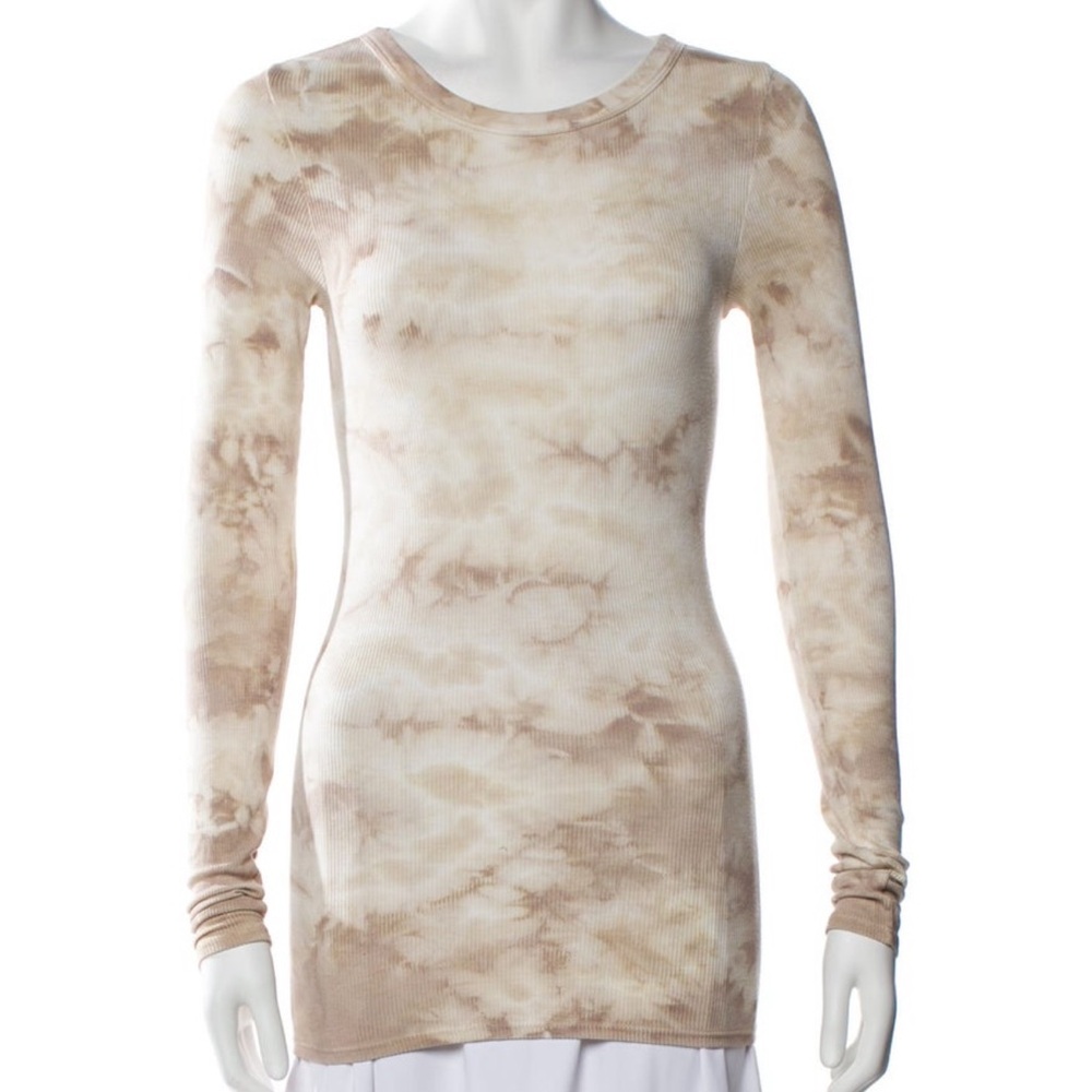Enza Costa Cream and Tan Long Sleeve Tee